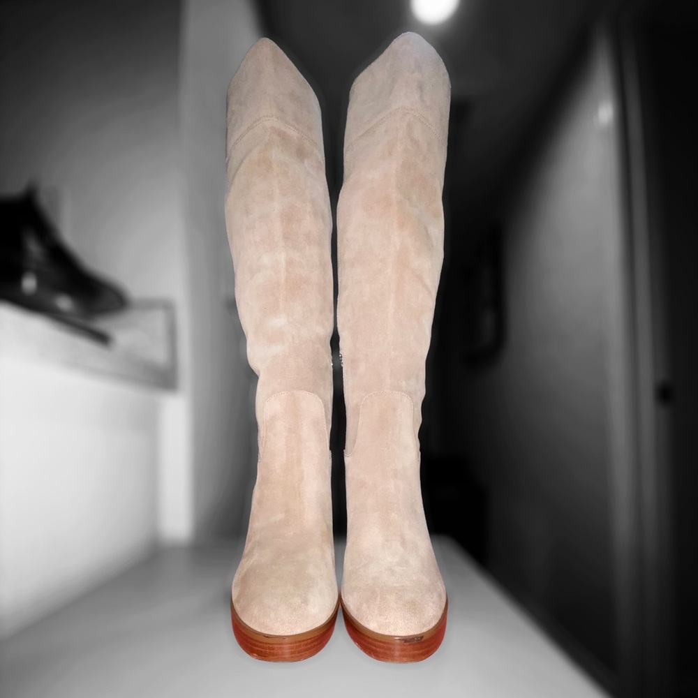 MICHAEL Michael Kors Women's Natural Regina Suede Platform Boots.
